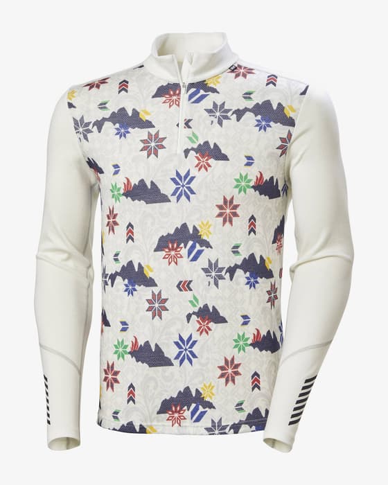 Helly Hansen Lifa Merino Midweight Half Zip Base layer top white lilac green