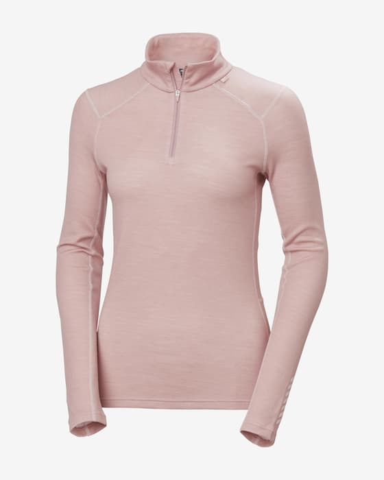 Helly Hansen Lifa Merino Midweight Half Zip Base layer top pastel pink Women