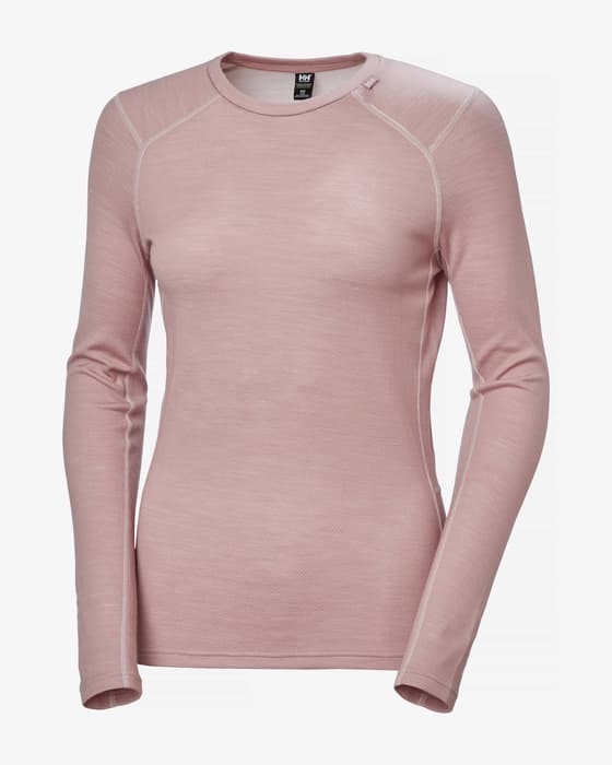Helly Hansen Lifa Merino Midweight Crew Base layer top long sleeve pastel pink Women