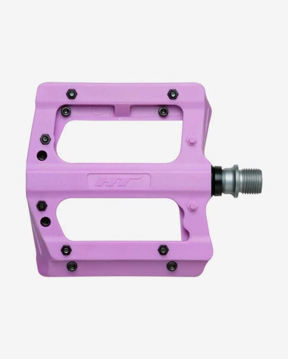 Pedali a piattaforma HT PA12A pins metallici viola
