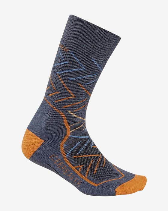 Calcetines Icebreaker Hike+ Medium Crew Sunrise azul marino naranja mujer