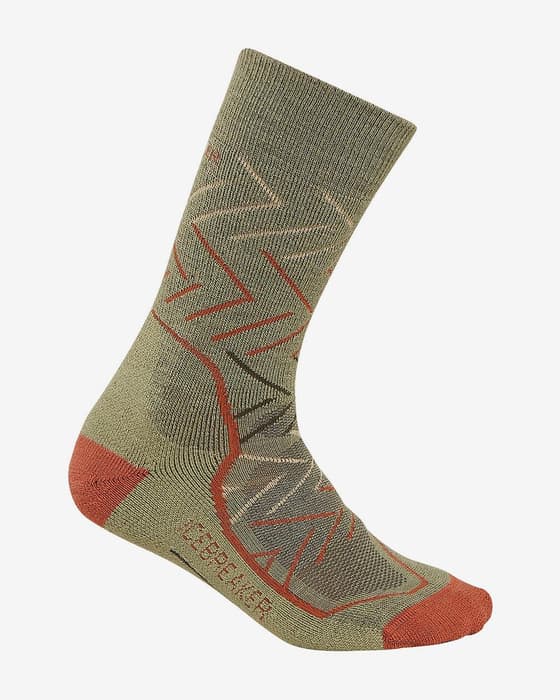 Calcetines Icebreaker Hike+ Medium Crew Sunrise verde rojo mujer