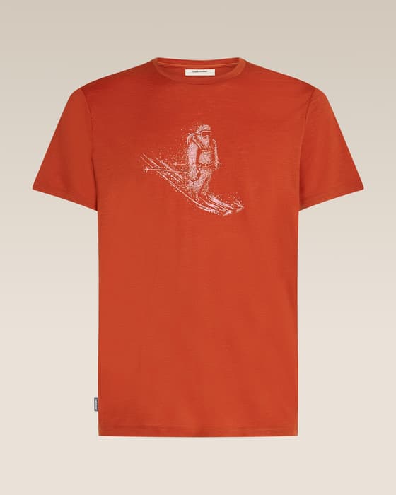 Camiseta Icebreaker 150 Tech Lite Skiing Yeti manga larga rojo