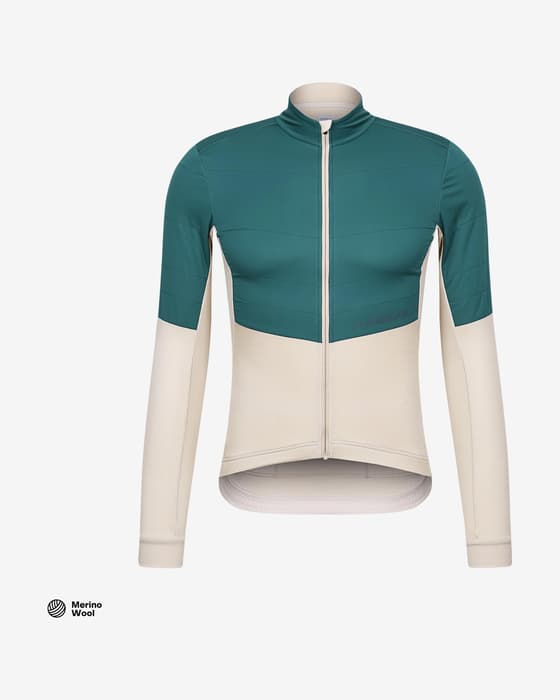 Maillot Isadore Signature Wind Block manches longues vert clair blanc