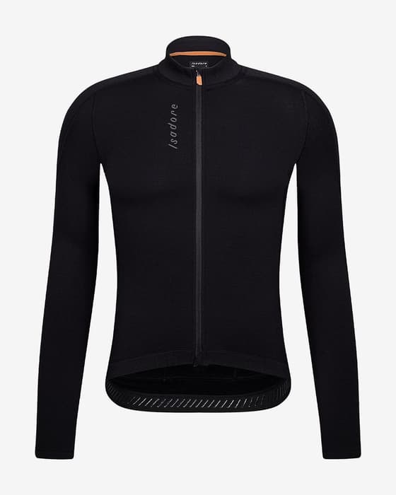 Maillot Isadore Signature Merino manches longues noir absolu orange