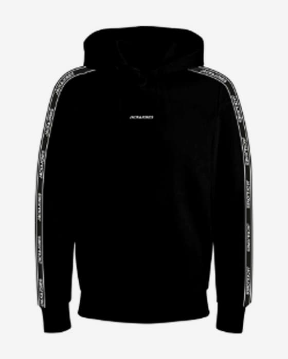 Sudadera con capucha Jack & Jones Stripe Logo negro