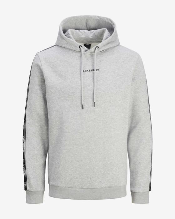 Sudadera con capucha Jack & Jones Stripe Logo gris