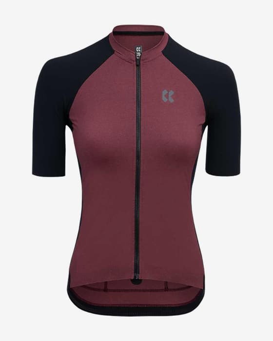 Maillot Kalas Passion Z4 manches courtes rouge foncé noir femme