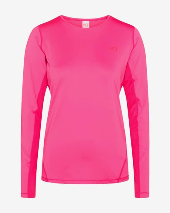 Camiseta Kari Traa Nora 2.0 manga larga rosa oscuro mujer