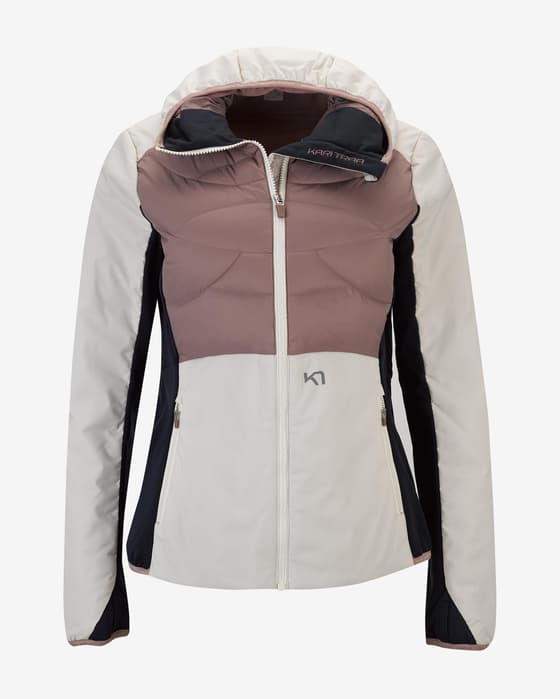 Chaqueta con capucha Kari Traa Tirill blanco marrón negro mujer