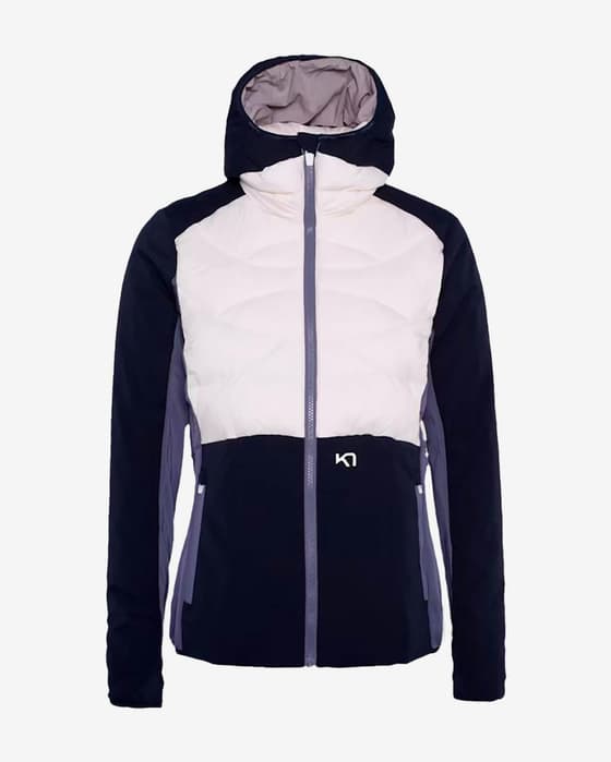 Chaqueta con capucha Kari Traa Tirill azul oscuro blanco lila mujer