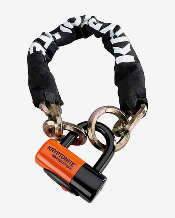 Cadena antirrobo Kryptonite Noose W EVS4 12mmx7 blanco puro negro