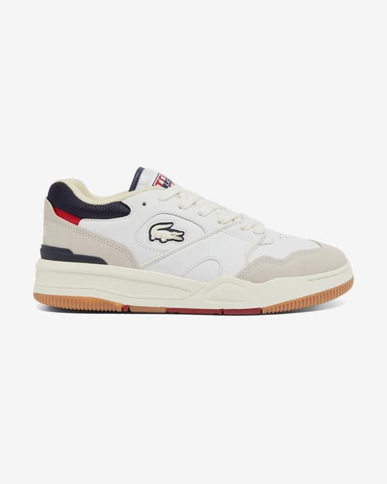 Zapatillas Lacoste Lineshot Leather blanco beige azul oscuro