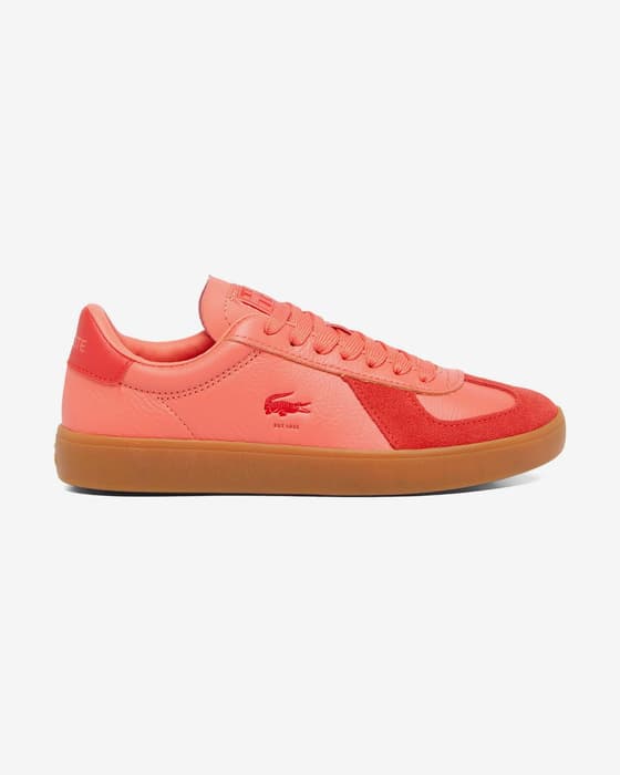 Zapatillas Lacoste Baseshot Pro Leather Colour rojo marrón mujer