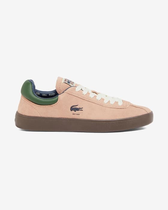 Zapatillas Lacoste Baseshot Suede beige verde marrón mujer