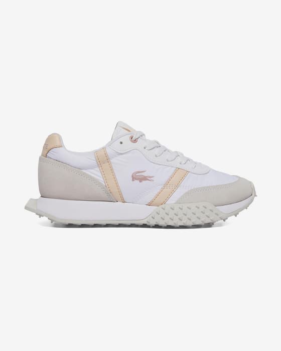 Zapatillas Lacoste L-Spin Evo Leather blanco gris naranja mujer