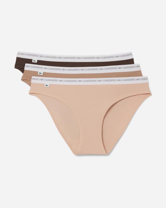 Braga Lacoste Sous Vetement beige marrón blanco (3 unidades)