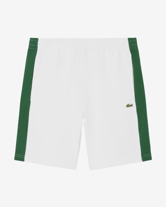 Short Lacoste Cotton Fleece Colour-Block blanc vert