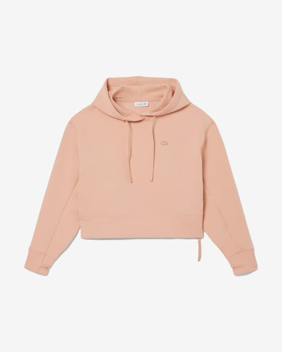 Sweat à capuche Lacoste Small Logo rose saumon femme