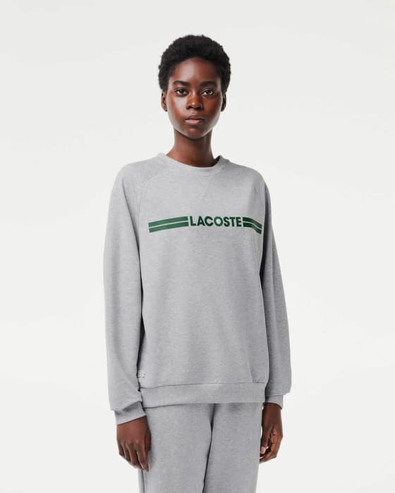 Sudadera Lacoste Heritage Logo gris verde mujer