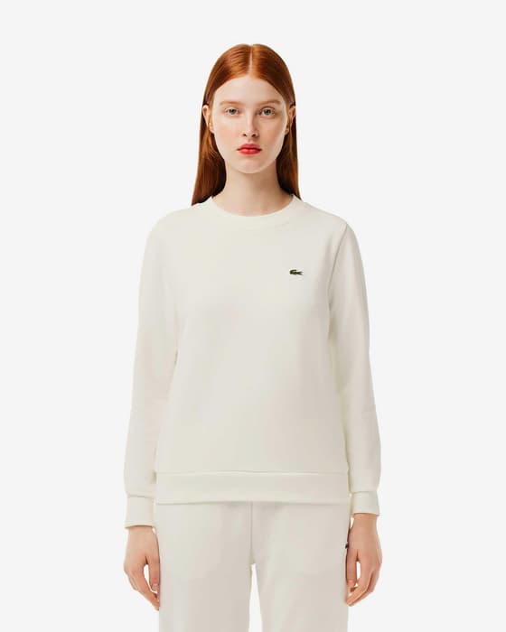 Sweatshirt Lacoste Felpa Small Logo branco creme mulher