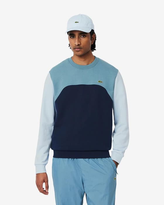 Sudadera Lacoste Colour-Block Cotton azul marino