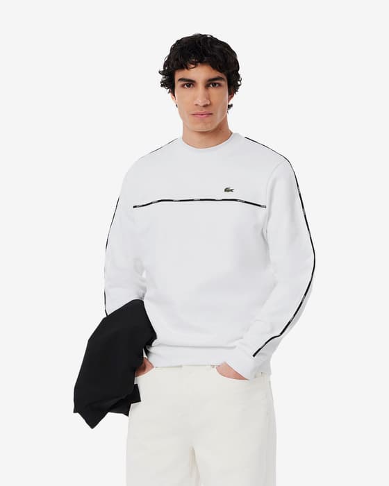 Sudadera Lacoste Logo Trim Fleece blanco puro