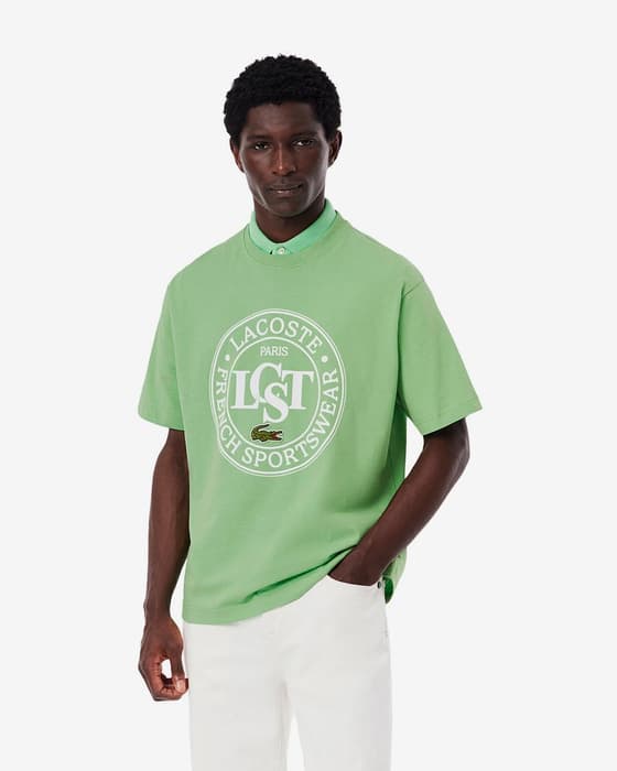 Camiseta Lacoste Loose Fit Heavy Printed manga corta