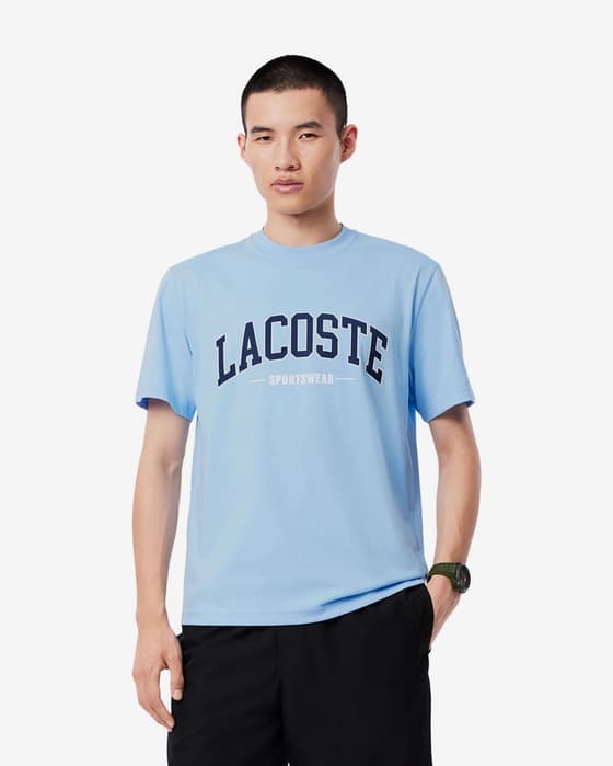 Camiseta Lacoste Cotton Logo manga corta azul