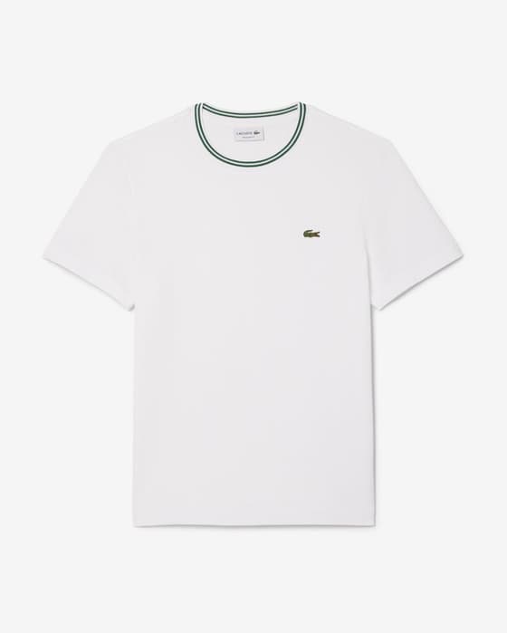 T-shirt Lacoste Regular Fit Colletto a coste bianco puro