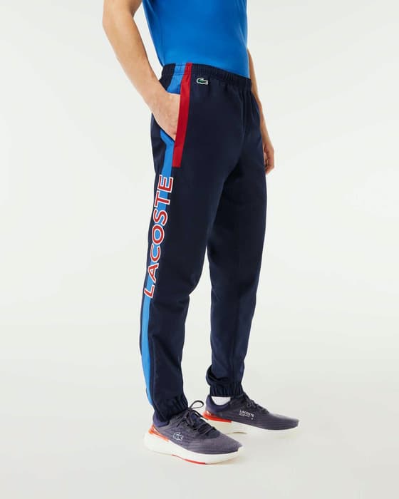Pantalón largo Lacoste Sport Stripe Logo azul rojo