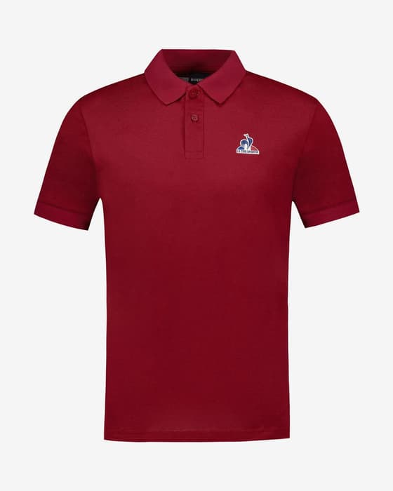 Polo Le Coq Sportif Essentiels Nº1 manga corta granate