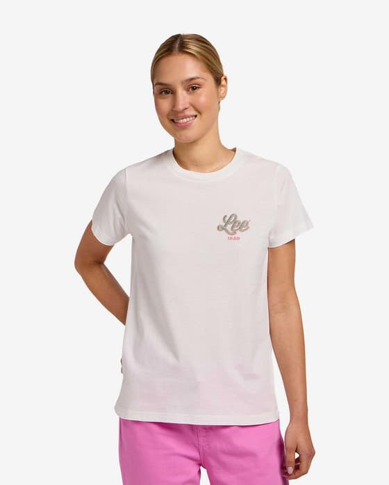 Camiseta Lee Small Logo manga corta blanco mujer