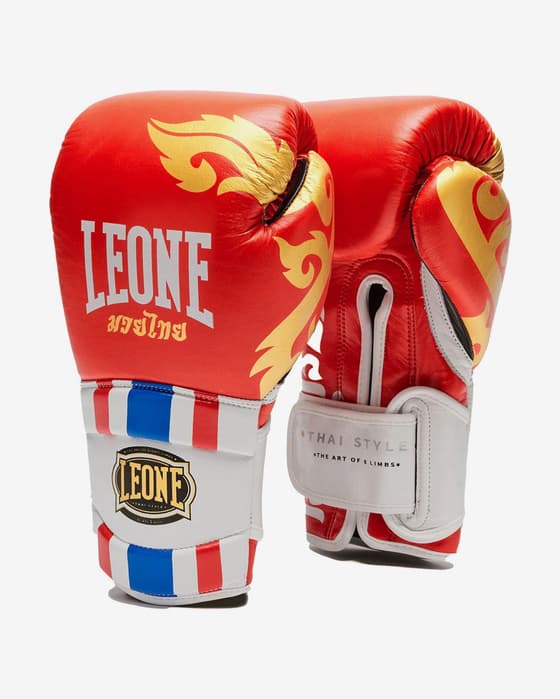 Guantes Leone 1947 Thai Style rojo blanco dorado