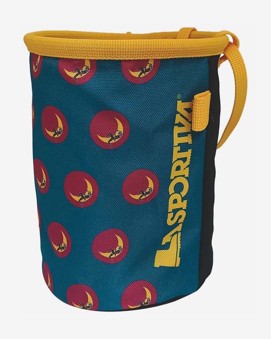 Bolsa para magnesio La Sportiva Climbing On The Moon azul amarillo