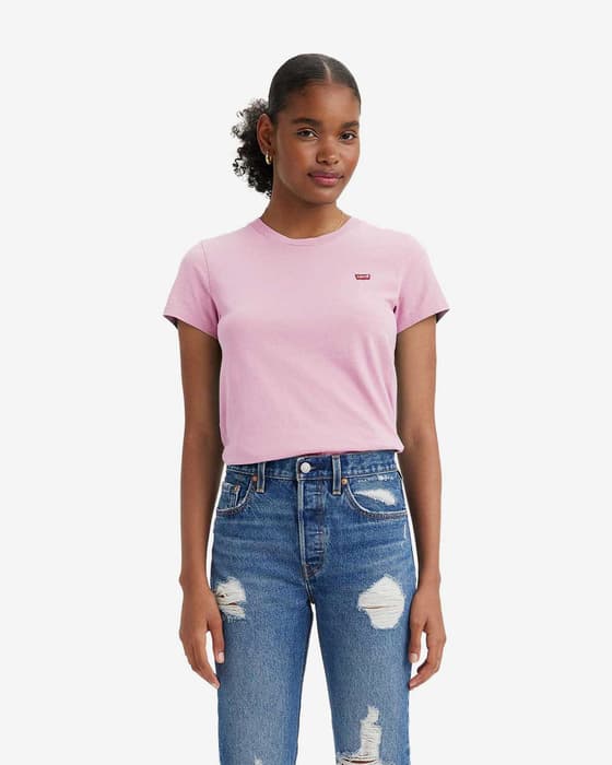Camiseta Levi's The Perfect manga corta rosa mujer