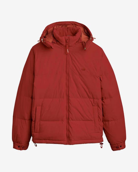 Chaqueta con capucha Levi's Rockridge Short Puffer rojo teja