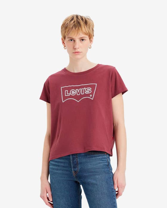 Camiseta Levi's Graphic Boxy manga corta rojo apagado mujer