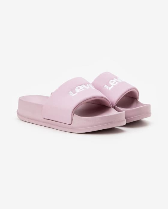 Chanclas Levi's June Bold Padded rosa blanco mujer