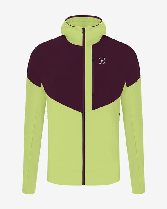 Chaqueta con capucha Montura Spitze Maglia amarillo brillante marrón oscuro