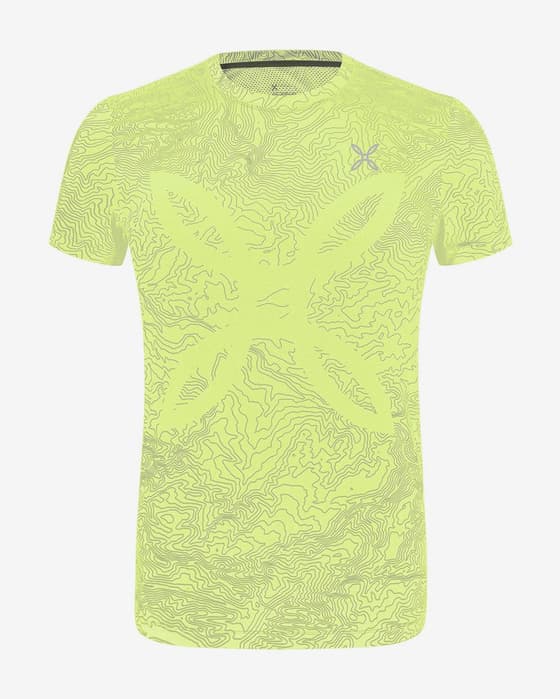 Camiseta Montura Topographic Sublime manga corta amarillo negro