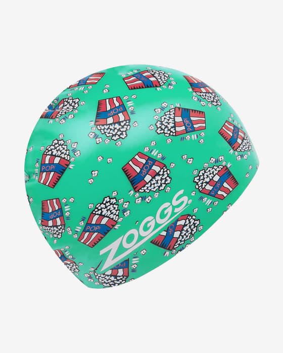 Gorro de natación Zoggs Silicone Printed verde rojo
