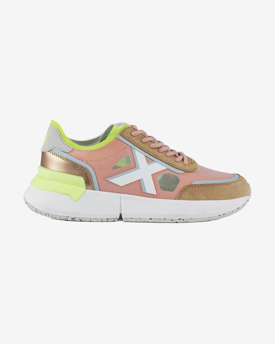 Zapatillas Munich Versus marrón rosa amarillo mujer