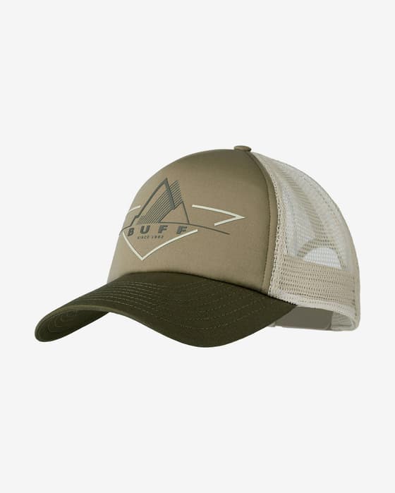 Buff Trucker Kasket brun hvid ren