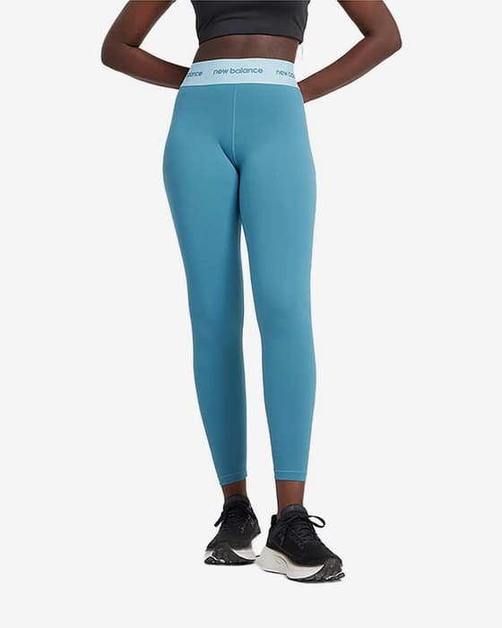 Malla larga New Balance Sleek High Rise Sport azul claro mujer