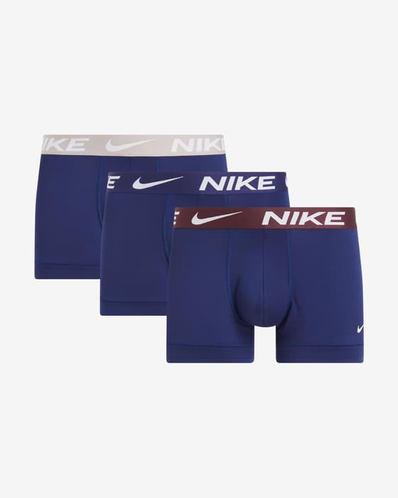 Bóxer Nike Trunk Logo azul blanco granate (3 unidades)