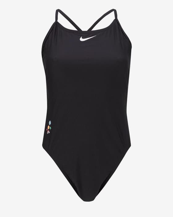 Maillot de bain Nike Swim Hydrastrong Chrome Multi GFX noir pur femme