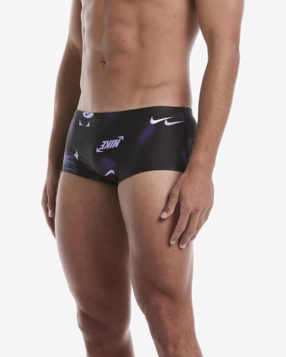 Maillot de bain Nike Swim Hydrastrong Multi Print noir lilas