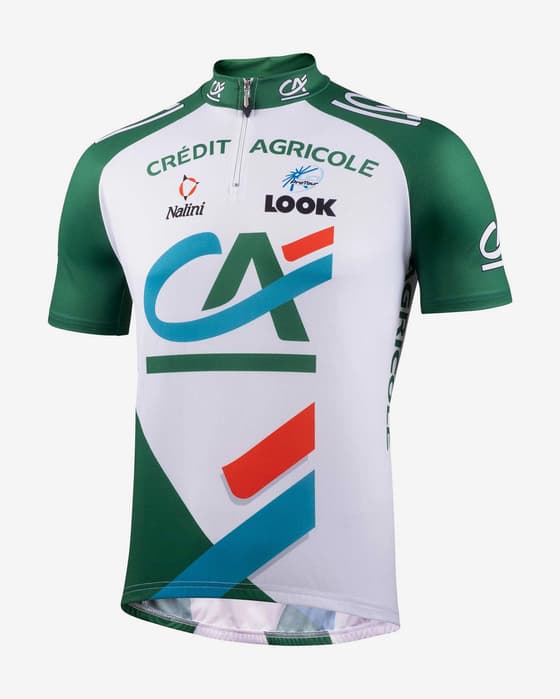 Maillot Nalini Crédit Agricole manche courte vert foncé blanc