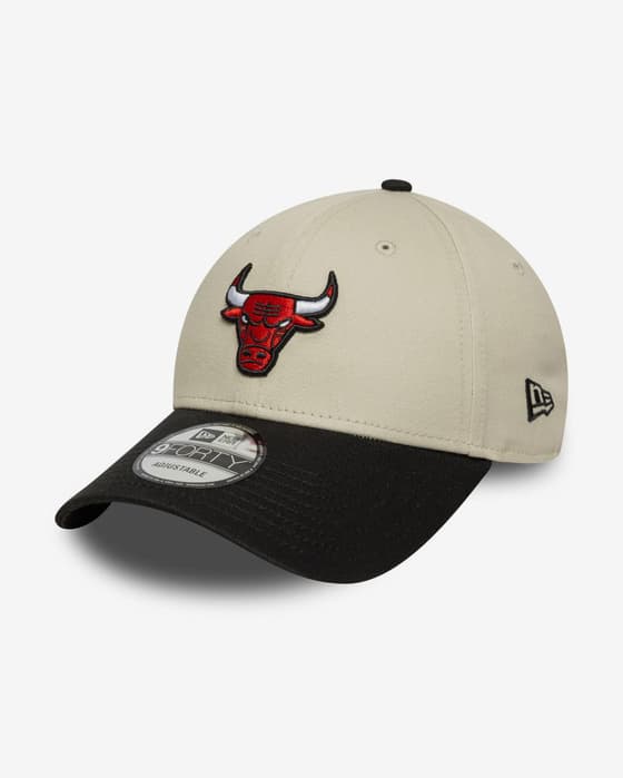 Gorra New Era Colour Block 9FORTY Chicago Bulls blanco crema negro rojo